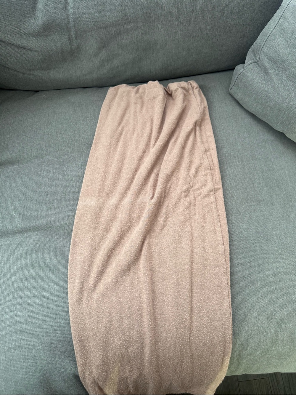 naked wardrobe Beige Knit Pencil Skirt